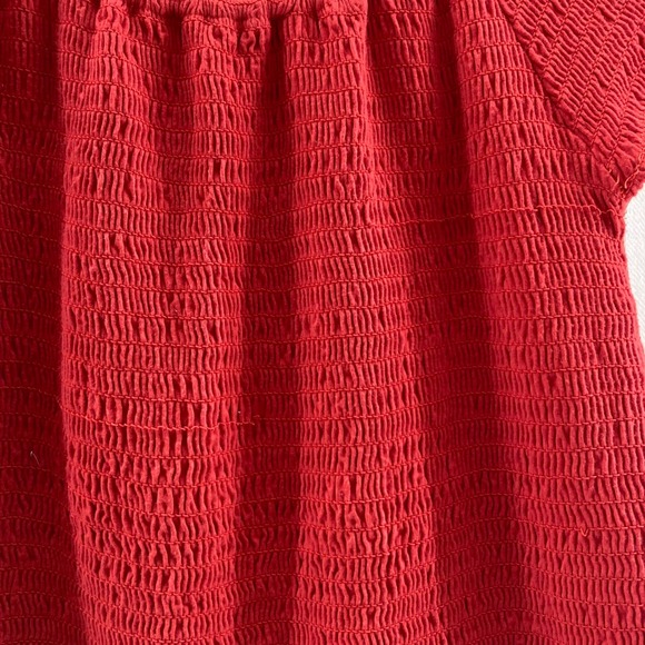 Brandy Melville One Black & One Red Smocked Off Shoulder Crop Top Small - Picture 4 of 13